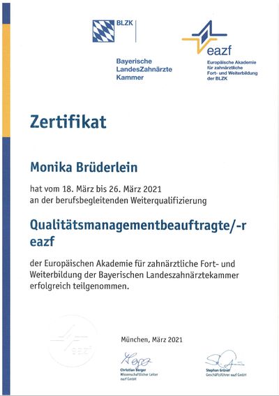 Zertifizierte Qualitätsmanagementbeauftragte